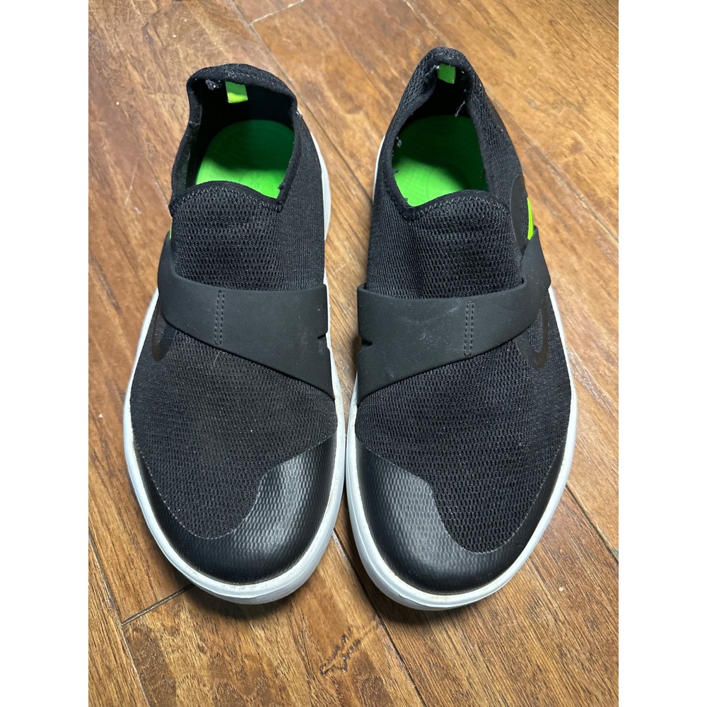 OOFOS Ooahh Luxe Slip On Sandal Recovery Shoe Black Green Trim Comfort‎ Mens